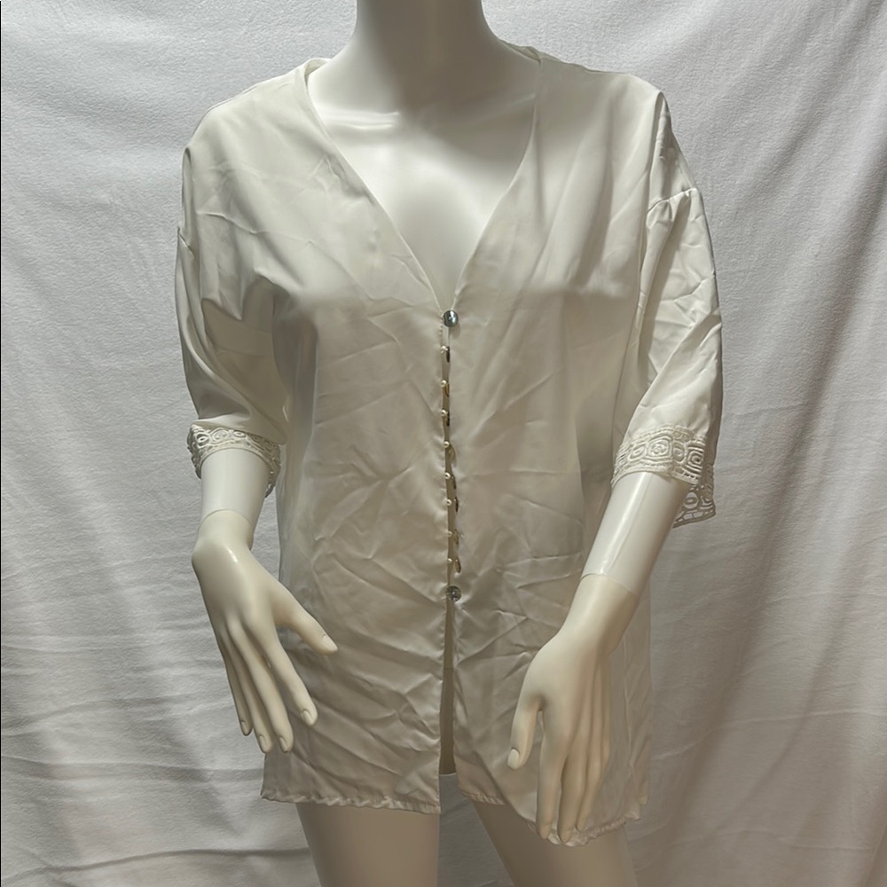 Elegant White Button-Up Blouse